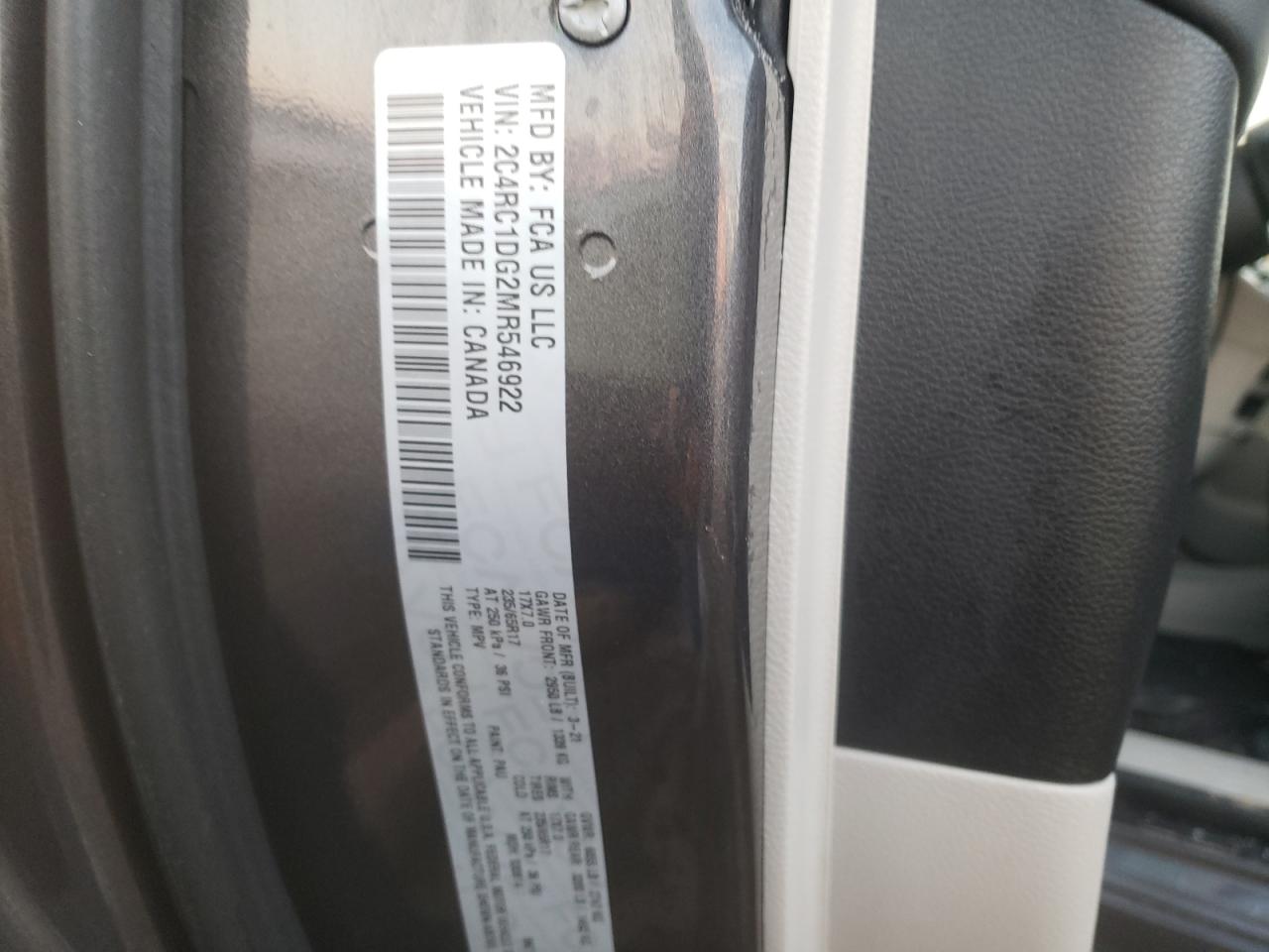 Photo 10 from auction – 2021 CHRYSLER VOYAGER LX with VIN 2C4RC1DG2MR546922