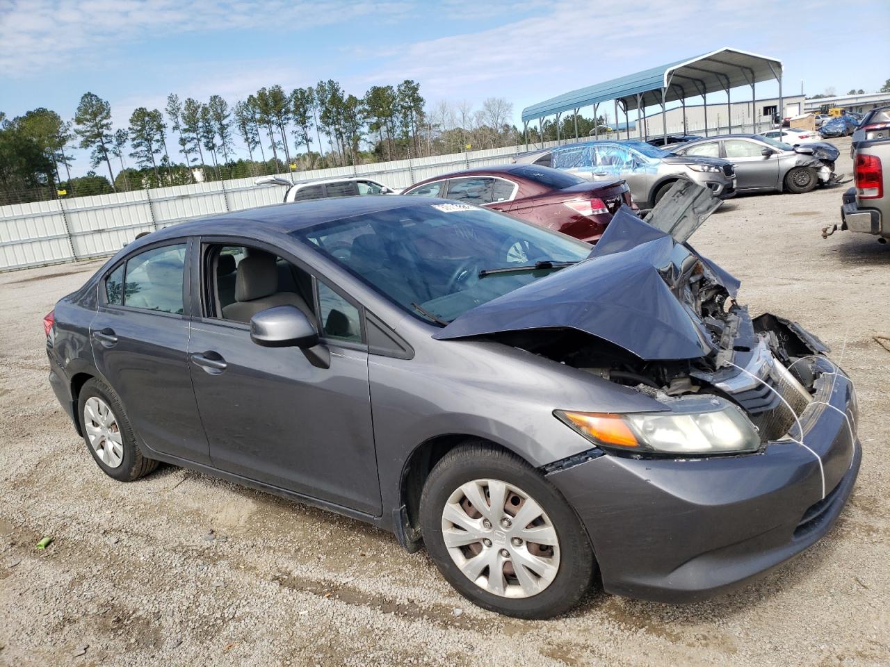HONDA CIVIC LX 2012 with VIN 2HGFB2F56CH566586 - Photo from auction