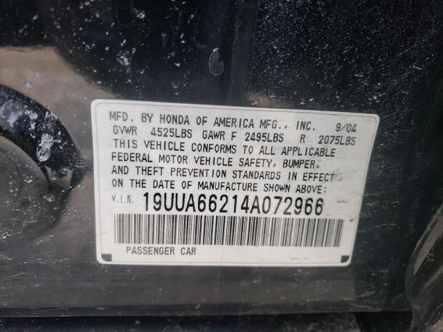 Photo 10 from auction – 2004 ACURA TL with VIN 19UUA66214A072966