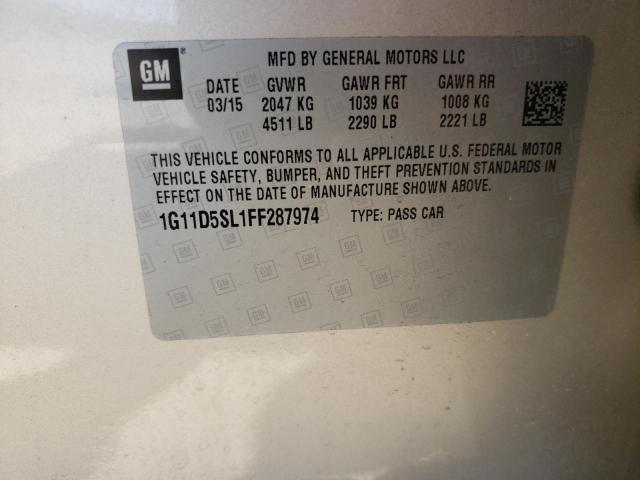 Photo 10 from auction – 2015 CHEVROLET MALIBU 2LT with VIN 1G11D5SL1FF287974