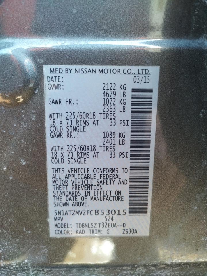 Photo 10 from auction – 2015 NISSAN ROGUE S with VIN 5N1AT2MV2FC853015