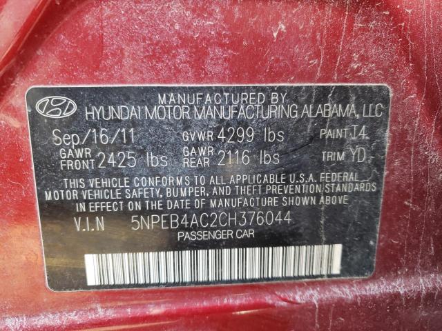 Photo 10 from auction – 2012 HYUNDAI SONATA GLS with VIN 5NPEB4AC2CH376044
