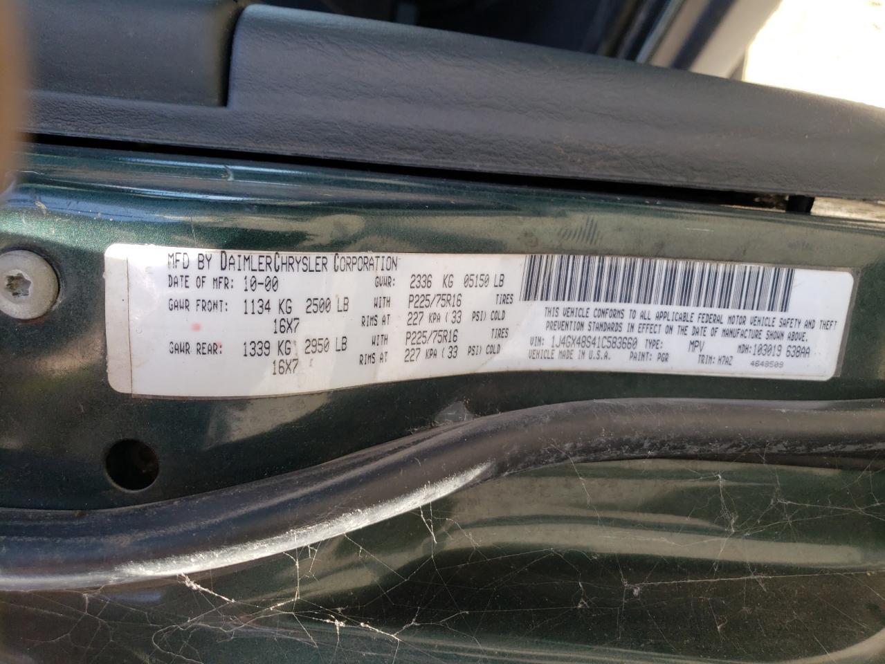 Photo 10 from auction – 2001 JEEP GRAND CHER with VIN 1J4GX48S41C583660