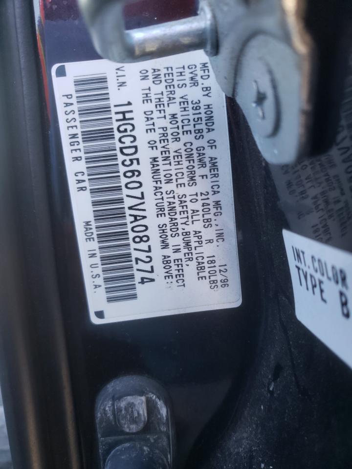 Photo 10 from auction – 1997 HONDA ACCORD SE with VIN 1HGCD5607VA087274