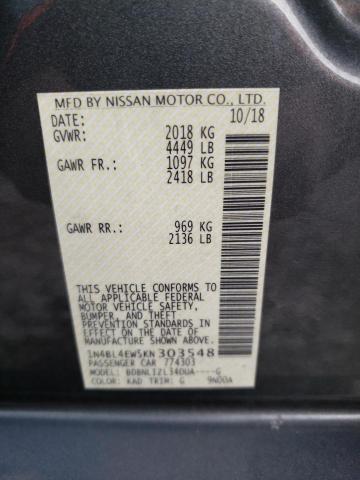 Photo 10 from auction – 2019 NISSAN ALTIMA SL with VIN 1N4BL4EW5KN303548