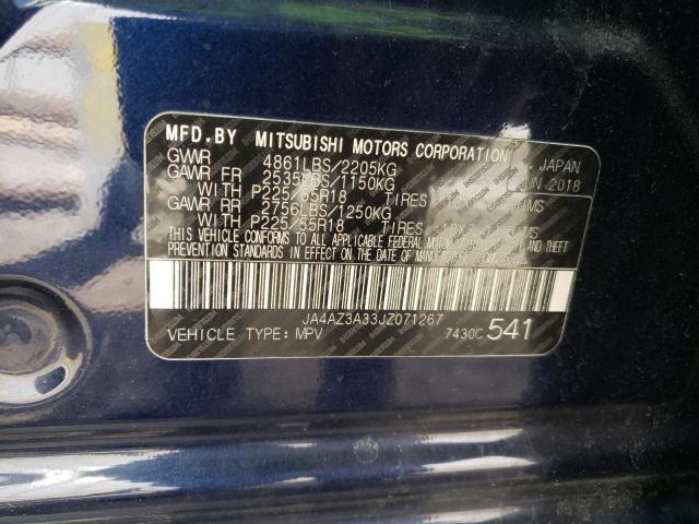 Photo 10 from auction – 2018 MITSUBISHI OUTLANDER with VIN JA4AZ3A33JZ071267