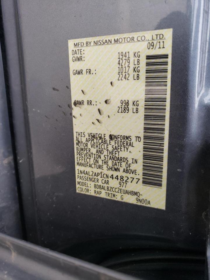 Photo 10 from auction – 2012 NISSAN ALTIMA BAS with VIN 1N4AL2AP1CN448277