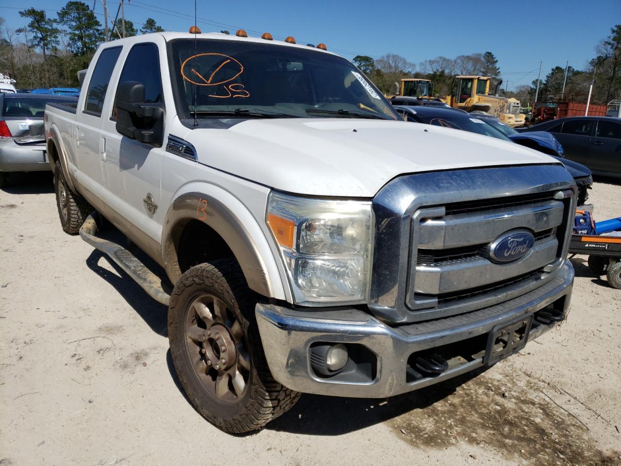 FORD F250 SUPER 2013 with VIN 1FT7W2BT8DEA21672 - Photo from auction