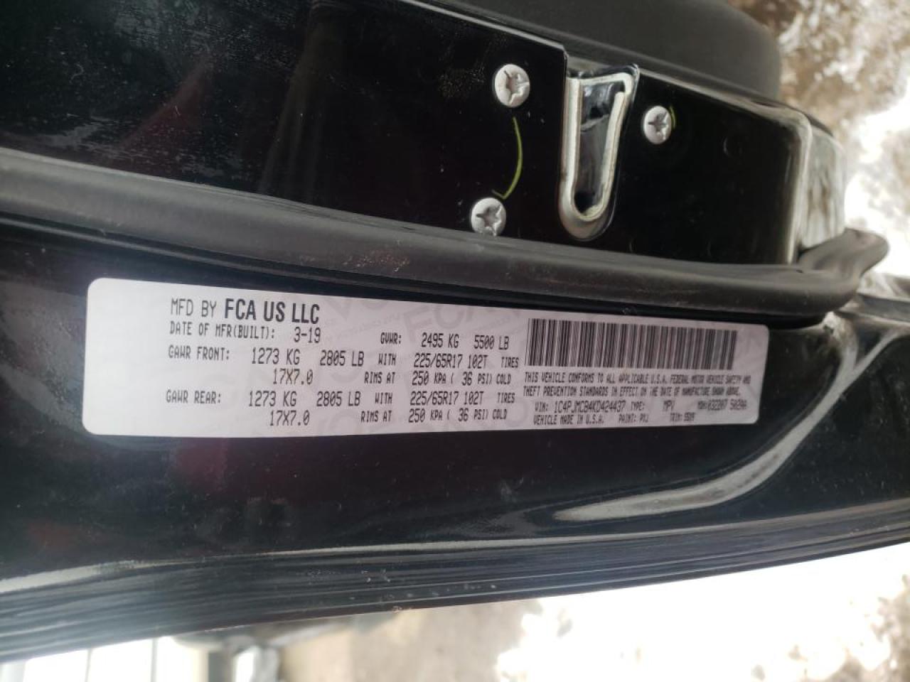 Photo 10 from auction – 2019 JEEP CHEROKEE L with VIN 1C4PJMCB4KD424437