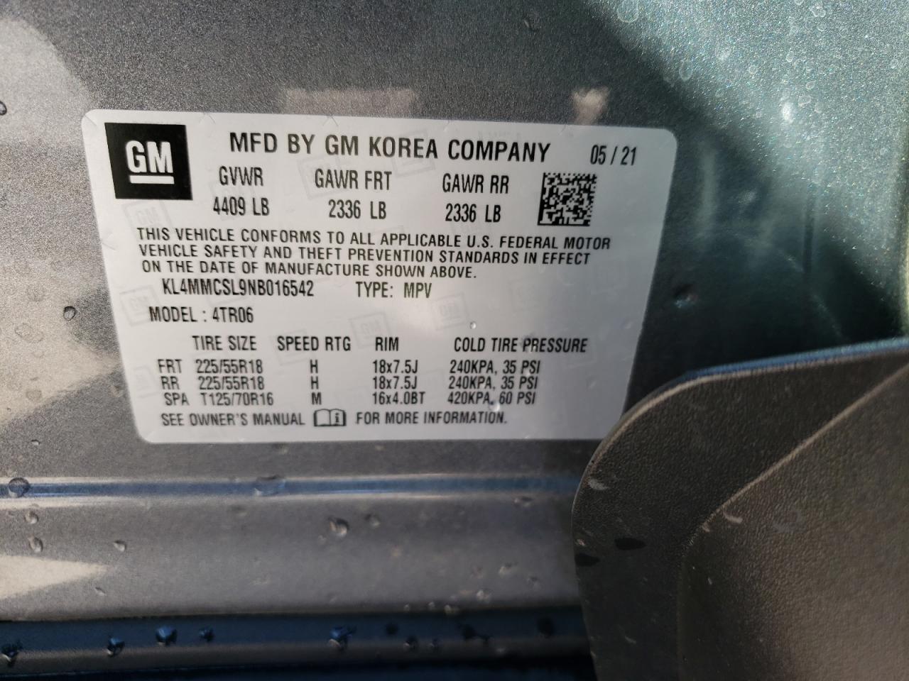 Photo 10 from auction – 2022 BUICK ENCORE GX with VIN KL4MMCSL9NB016542