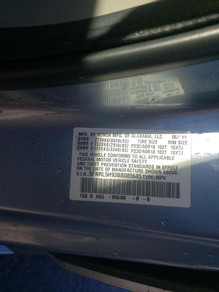 Photo 10 from auction – 2011 HONDA ODYSSEY TO with VIN 5FNRL5H93BB085645