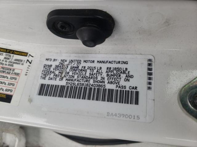 Photo 10 from auction – 2008 PONTIAC VIBE with VIN 5Y2SL65818Z403865