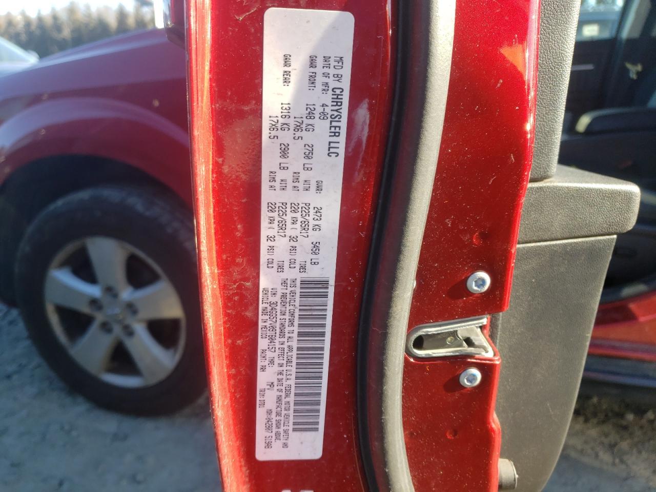 Photo 10 from auction – 2009 DODGE JOURNEY SX with VIN 3D4GG57V09T604157