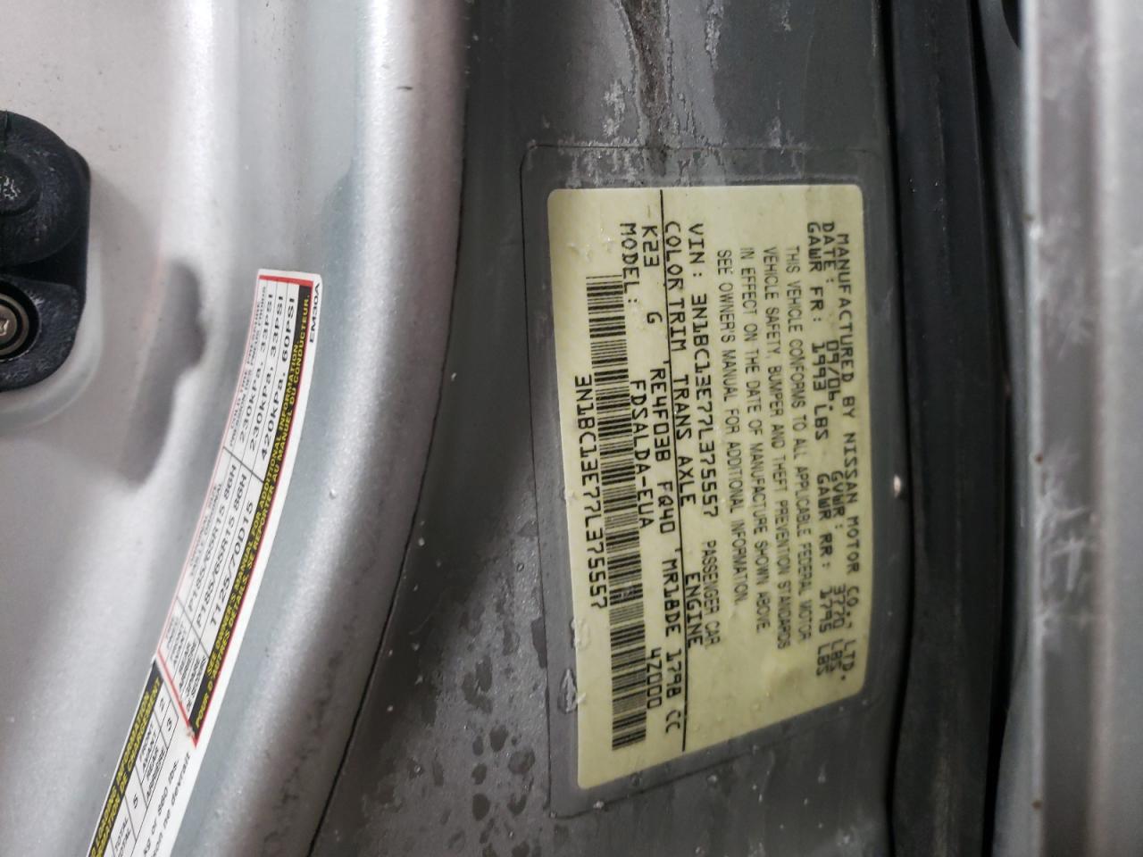 Photo 10 from auction – 2007 NISSAN VERSA S with VIN 3N1BC13E77L375557
