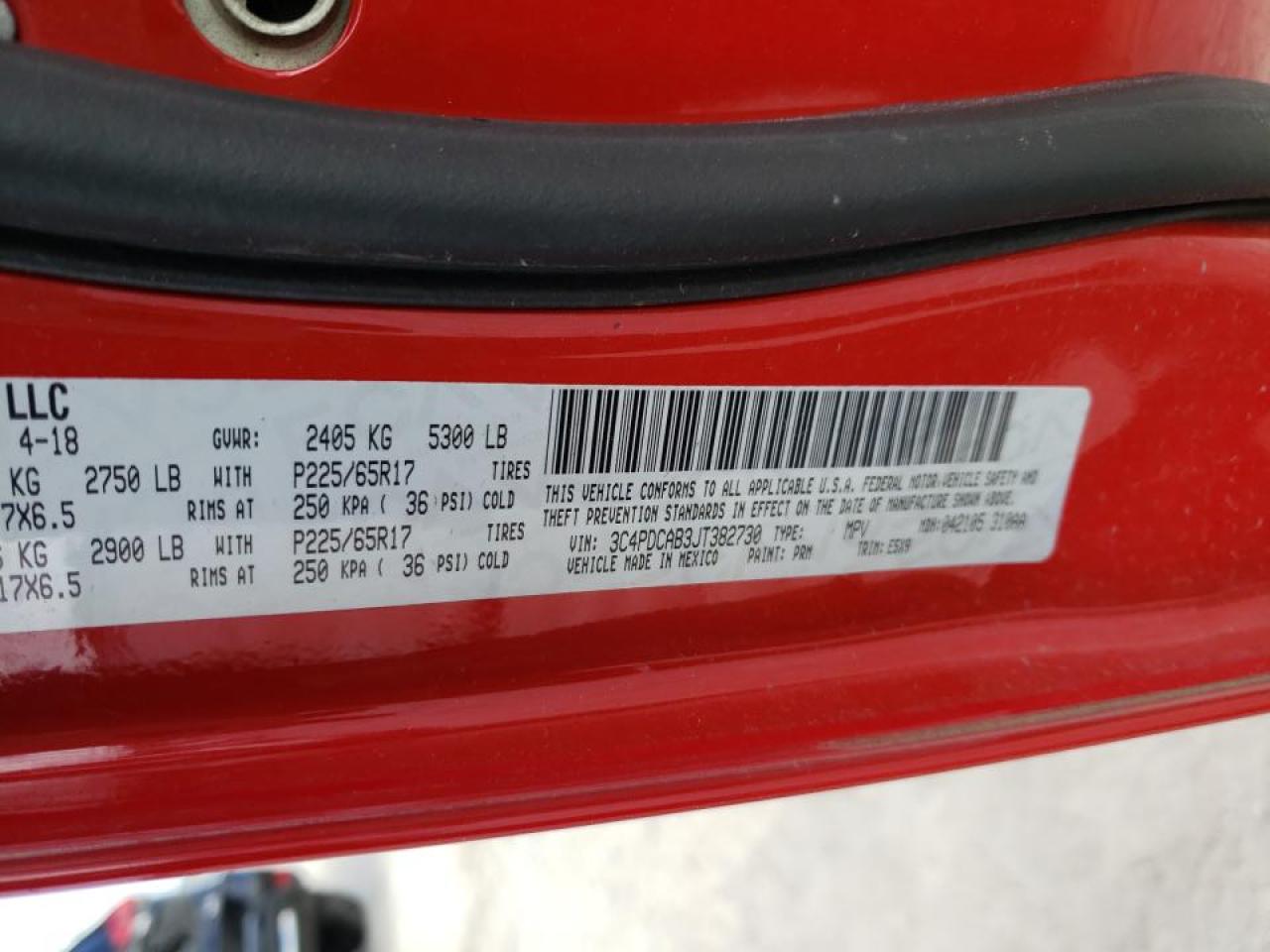 Photo 10 from auction – 2018 DODGE JOURNEY SE with VIN 3C4PDCAB3JT382730