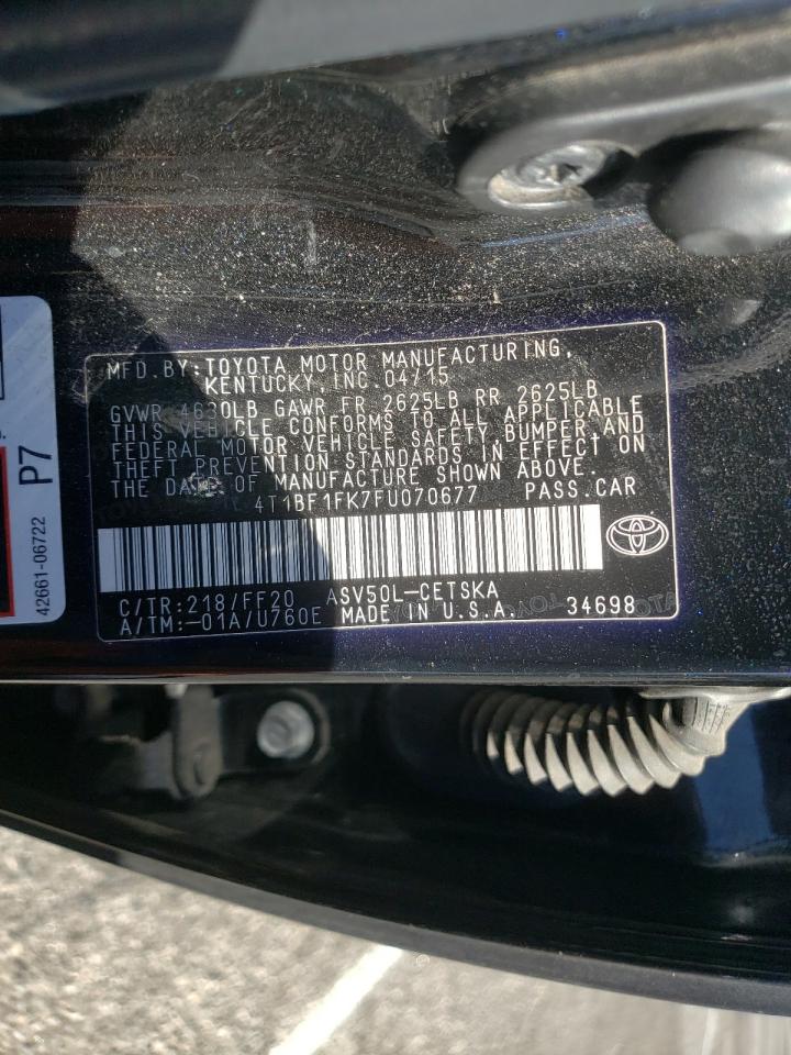 Photo 10 from auction – 2015 TOYOTA CAMRY LE with VIN 4T1BF1FK7FU070677
