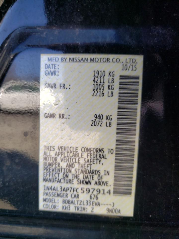 Photo 10 from auction – 2015 NISSAN ALTIMA 2.5 with VIN 1N4AL3AP7FC597914