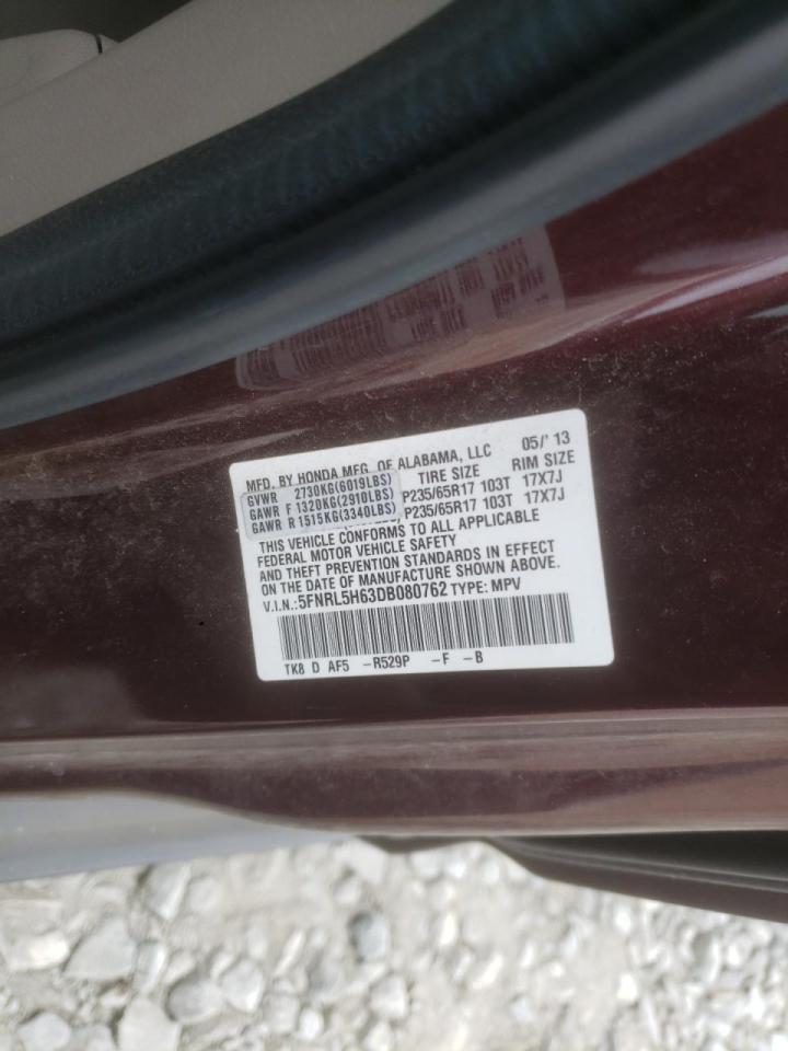 Photo 10 from auction – 2013 HONDA ODYSSEY EX with VIN 5FNRL5H63DB080762