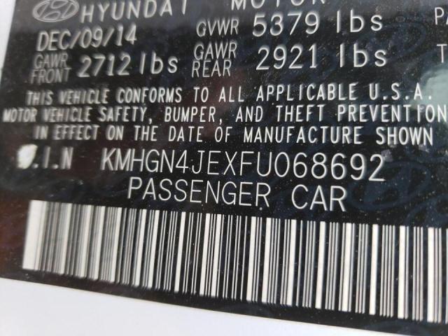 Photo 10 from auction – 2015 HYUNDAI GENESIS with VIN KMHGN4JEXFU068692