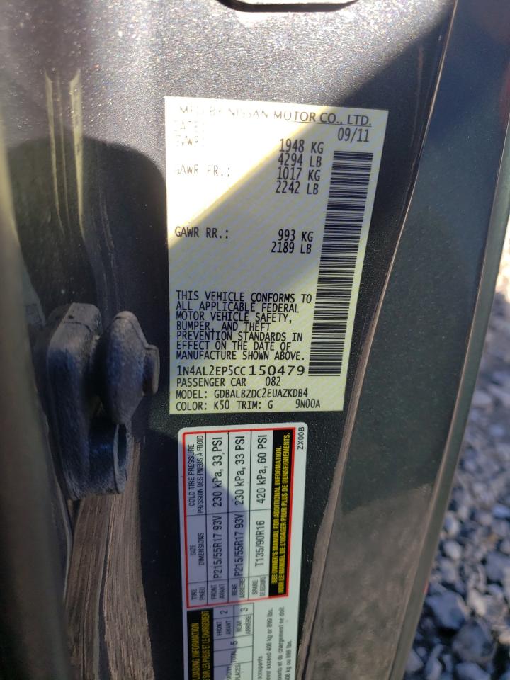 Photo 10 from auction – 2012 NISSAN ALTIMA S with VIN 1N4AL2EP5CC150479