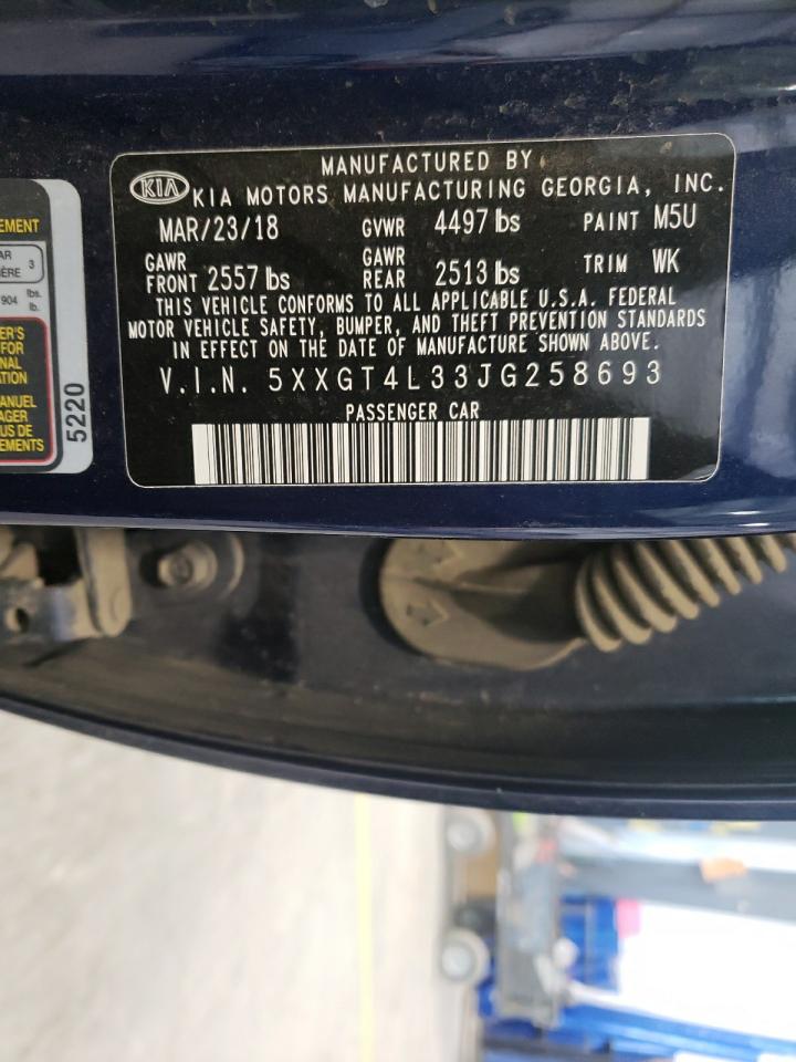 Photo 10 from auction – 2018 KIA OPTIMA LX with VIN 5XXGT4L33JG258693