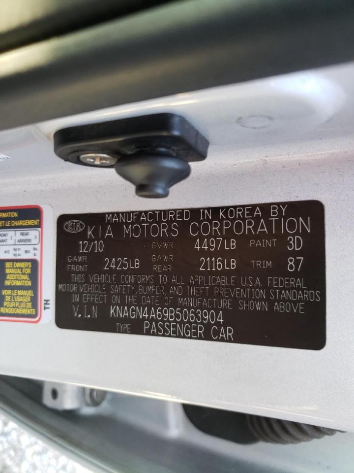 Photo 10 from auction – 2011 KIA OPTIMA EX with VIN KNAGN4A69B5063904