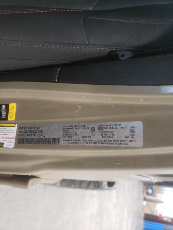 Photo 10 from auction – 2020 JEEP GLADIATOR with VIN 1C6JJTBG0LL215191