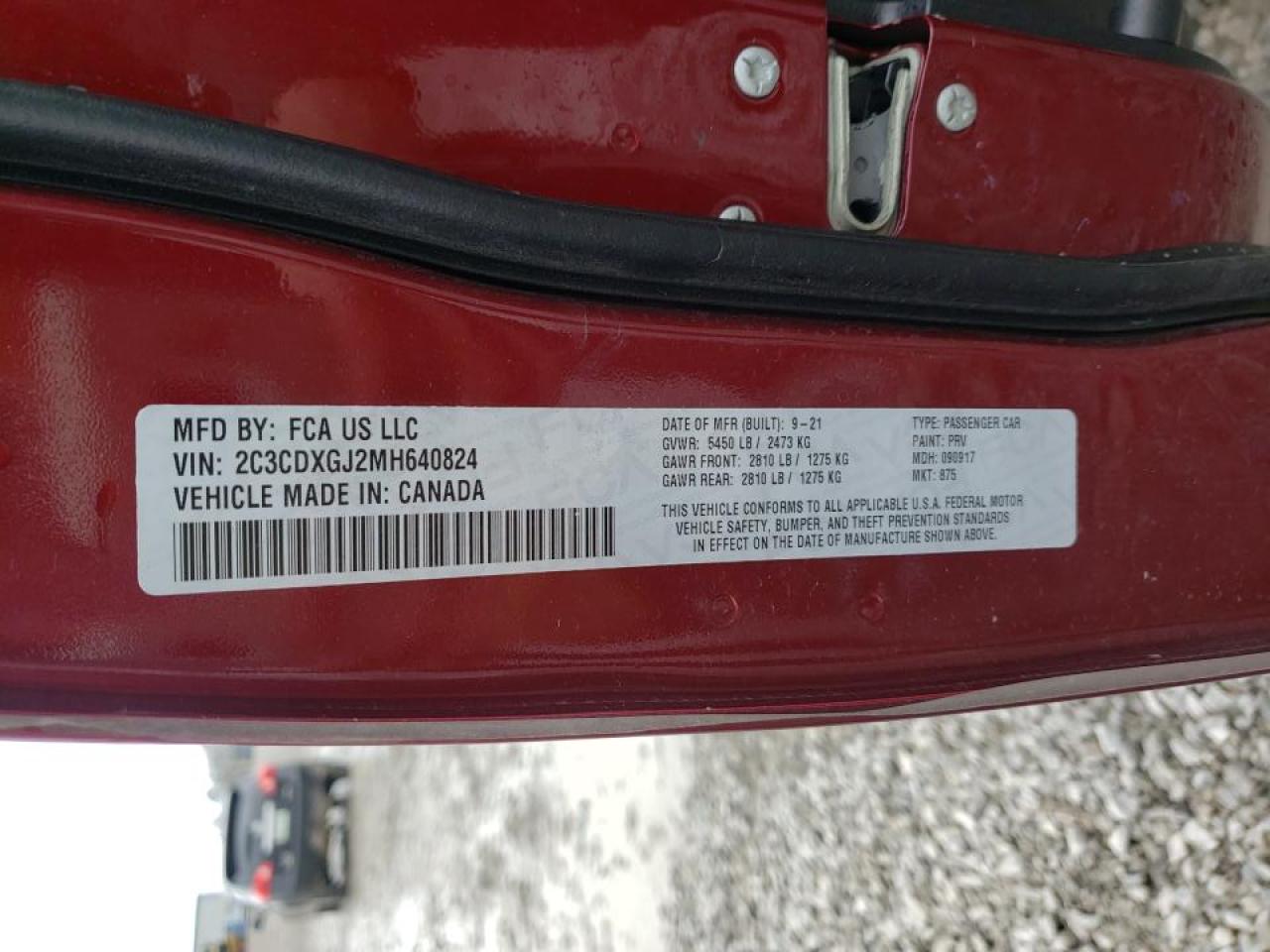 Photo 10 from auction – 2021 DODGE CHARGER SC with VIN 2C3CDXGJ2MH640824