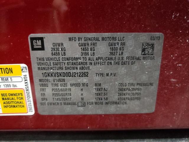 Photo 10 from auction – 2013 GMC ACADIA SLT with VIN 1GKKVSKD0DJ212262