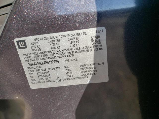 Photo 10 from auction – 2015 GMC TERRAIN SL with VIN 2GKALMEK4F6122796