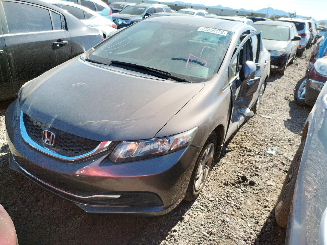 Photo 2 from auction – 2013 HONDA CIVIC LX with VIN 2HGFB2F55DH590945
