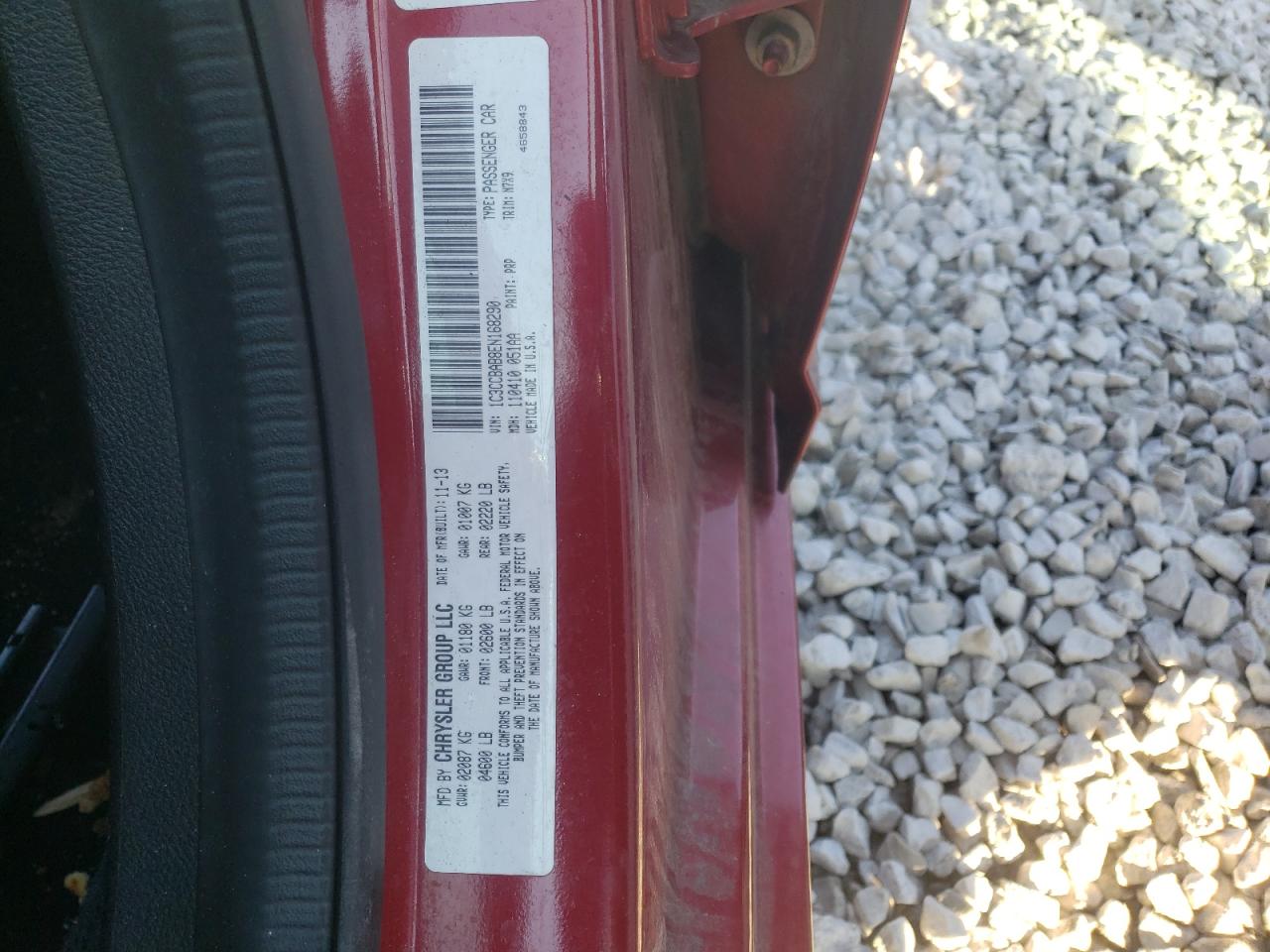 Photo 10 from auction – 2014 CHRYSLER 200 with VIN 1C3CCBAB8EN168290