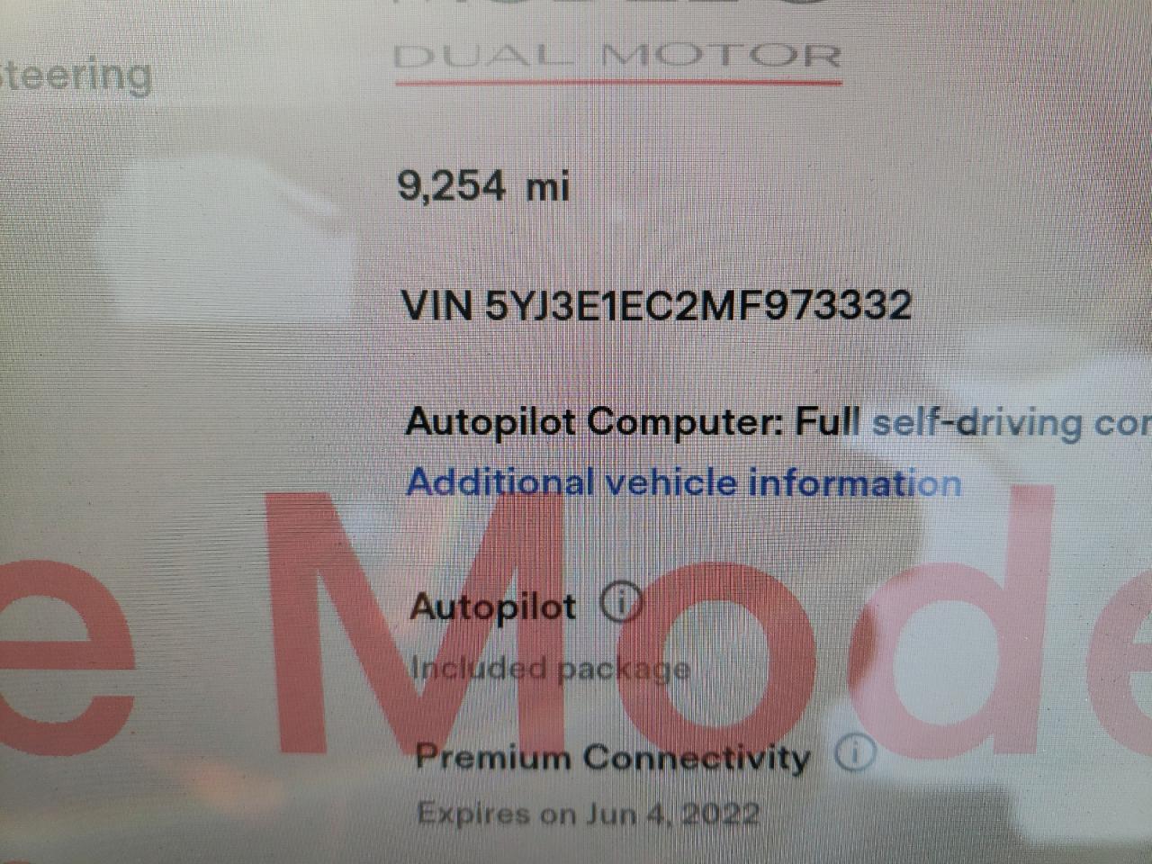 Photo 8 from auction – 2021 TESLA MODEL 3 with VIN 5YJ3E1EC2MF973332