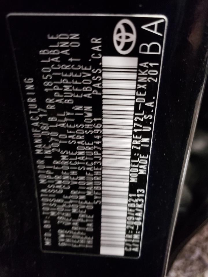 Photo 10 from auction – 2018 TOYOTA COROLLA L with VIN 5YFBURHE3JP744961