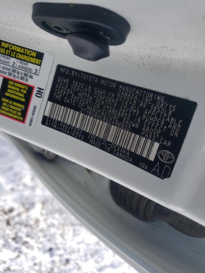 Photo 10 from auction – 2016 TOYOTA COROLLA L with VIN 2T1BURHE8GC496800
