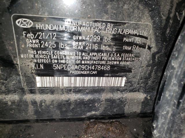 Photo 10 from auction – 2012 HYUNDAI SONATA SE with VIN 5NPEC4AC9CH478468