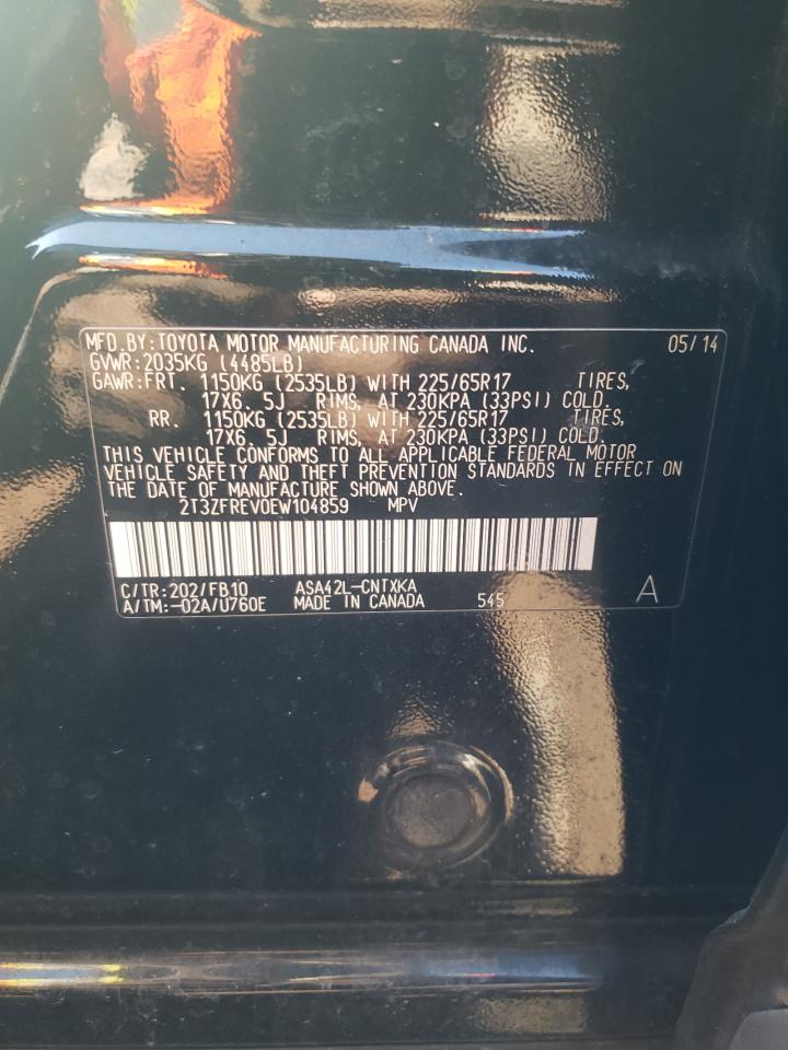 Photo 10 from auction – 2014 TOYOTA RAV4 LE with VIN 2T3ZFREV0EW104859