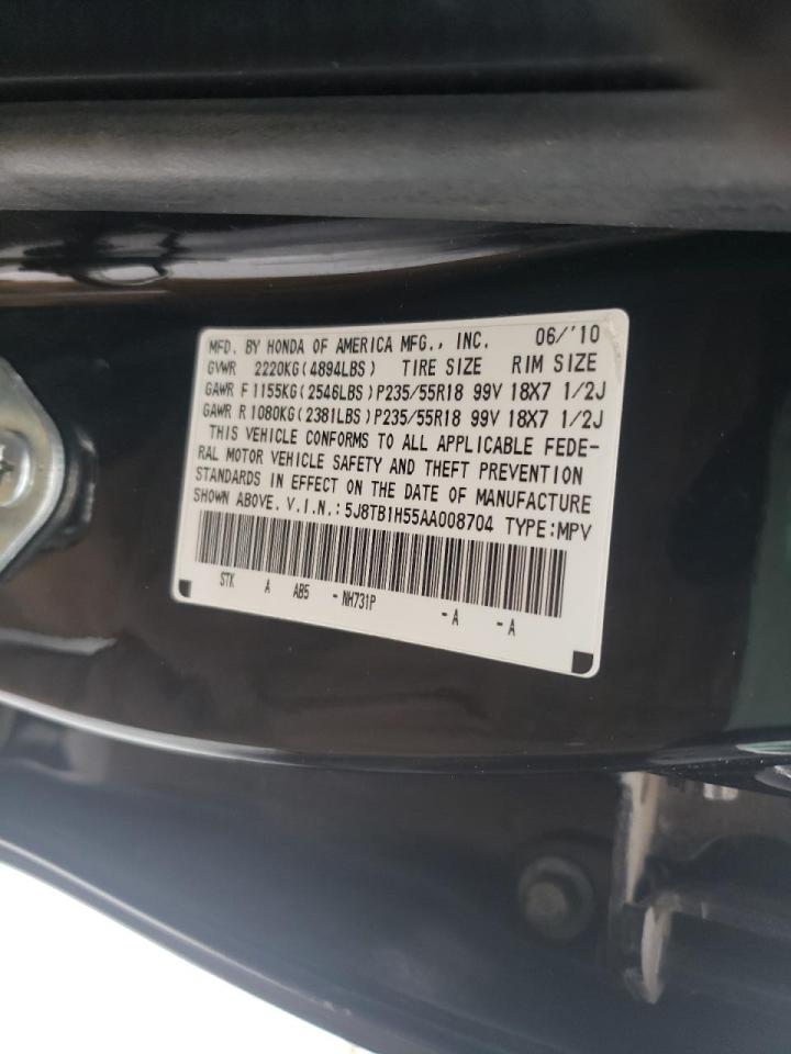 Photo 10 from auction – 2010 ACURA RDX TECHNO with VIN 5J8TB1H55AA008704