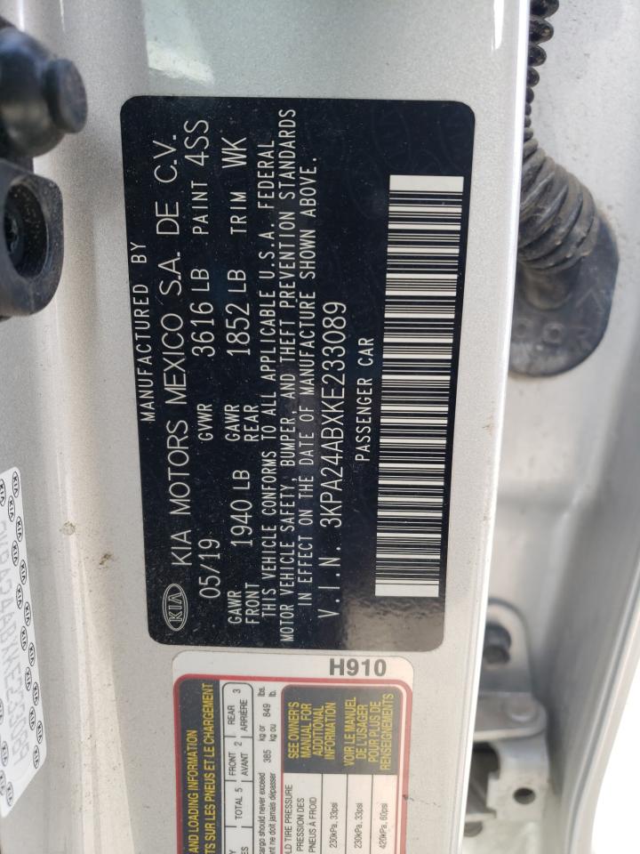 Photo 10 from auction – 2019 KIA RIO S with VIN 3KPA24ABXKE233089