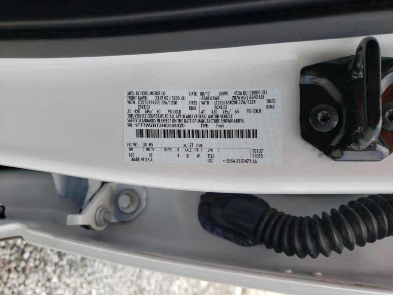 Photo 10 from auction – 2017 FORD F250 SUPER with VIN 1FT7W2BT3HEE53320