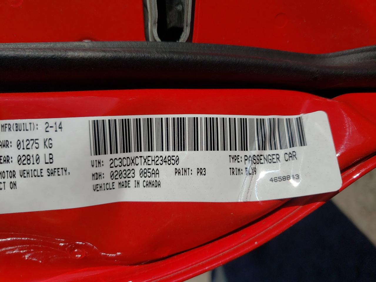 Photo 10 from auction – 2014 DODGE CHARGER R/ with VIN 2C3CDXCTXEH234850