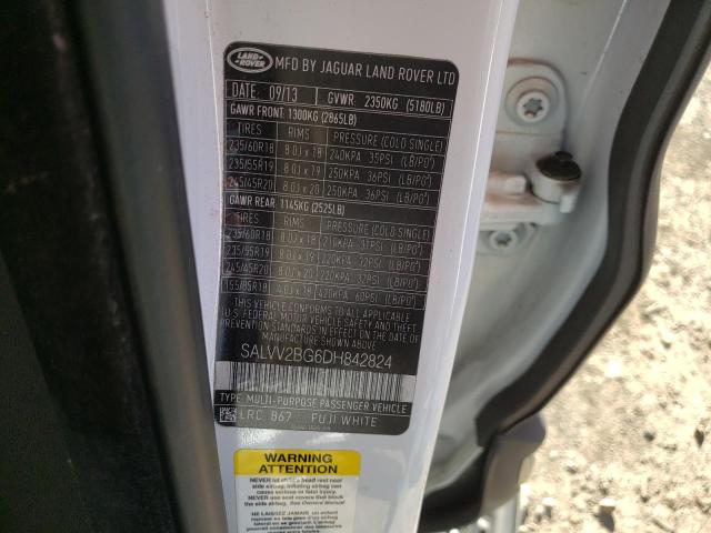 Photo 10 from auction – 2013 LAND ROVER RANGE ROVE with VIN SALVV2BG6DH842824