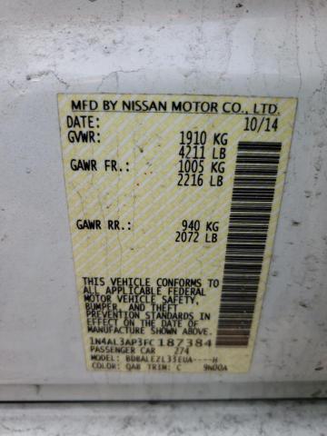 Photo 10 from auction – 2015 NISSAN ALTIMA 2.5 with VIN 1N4AL3AP3FC187384