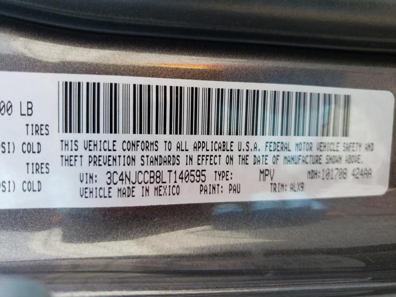Photo 10 from auction – 2020 JEEP COMPASS LI with VIN 3C4NJCCB8LT140595