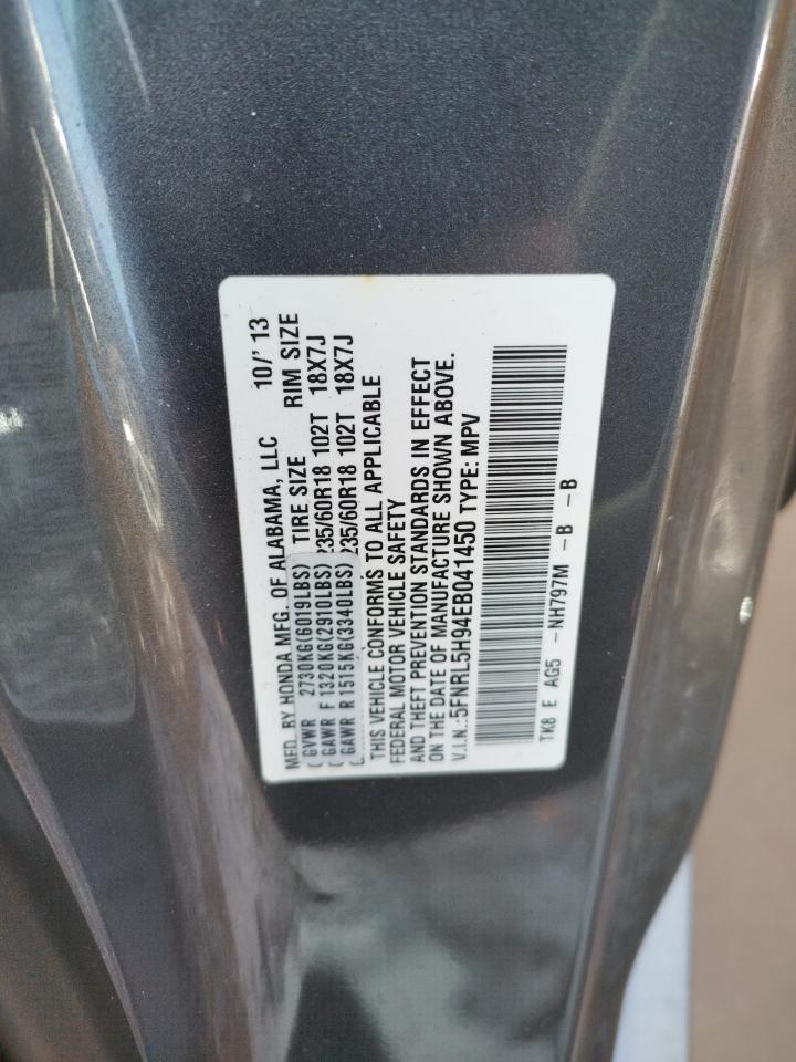 Photo 10 from auction – 2014 HONDA ODYSSEY TO with VIN 5FNRL5H94EB041450