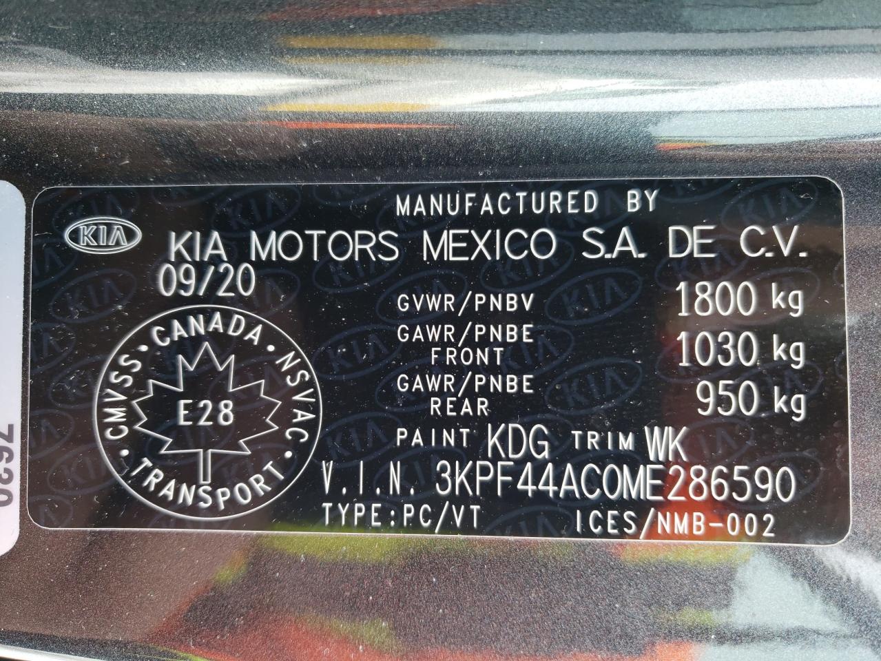Photo 10 from auction – 2021 KIA FORTE GT with VIN 3KPF44AC0ME286590