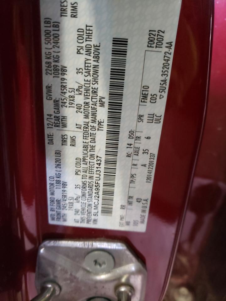 Photo 10 from auction – 2015 LINCOLN MKC with VIN 5LMCJ2A95FUJ31437