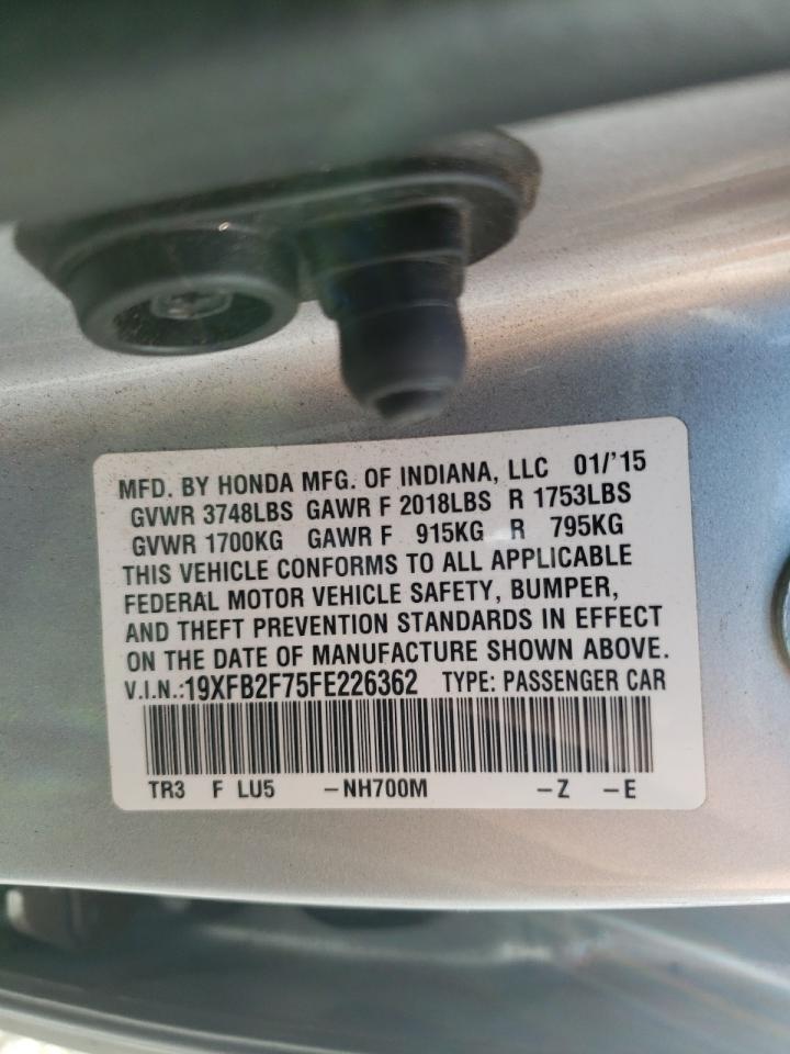 Photo 10 from auction – 2015 HONDA CIVIC SE with VIN 19XFB2F75FE226362