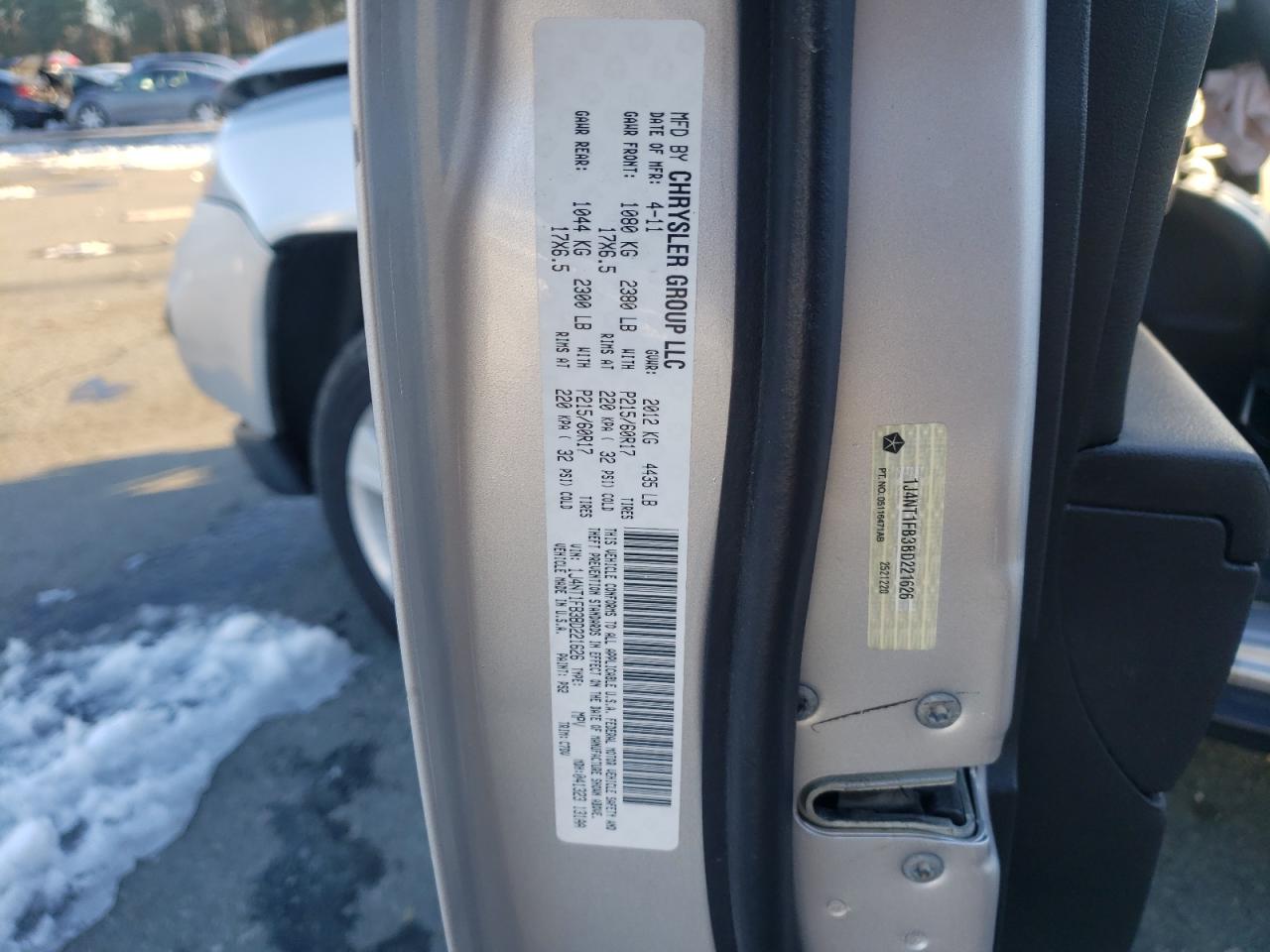 Photo 10 from auction – 2011 JEEP COMPASS SP with VIN 1J4NT1FB3BD221626