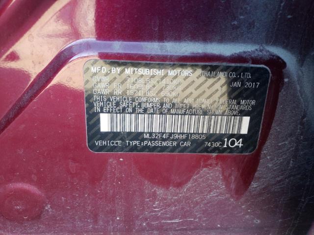 Photo 10 from auction – 2017 MITSUBISHI MIRAGE G4 with VIN ML32F4FJ9HHF18805